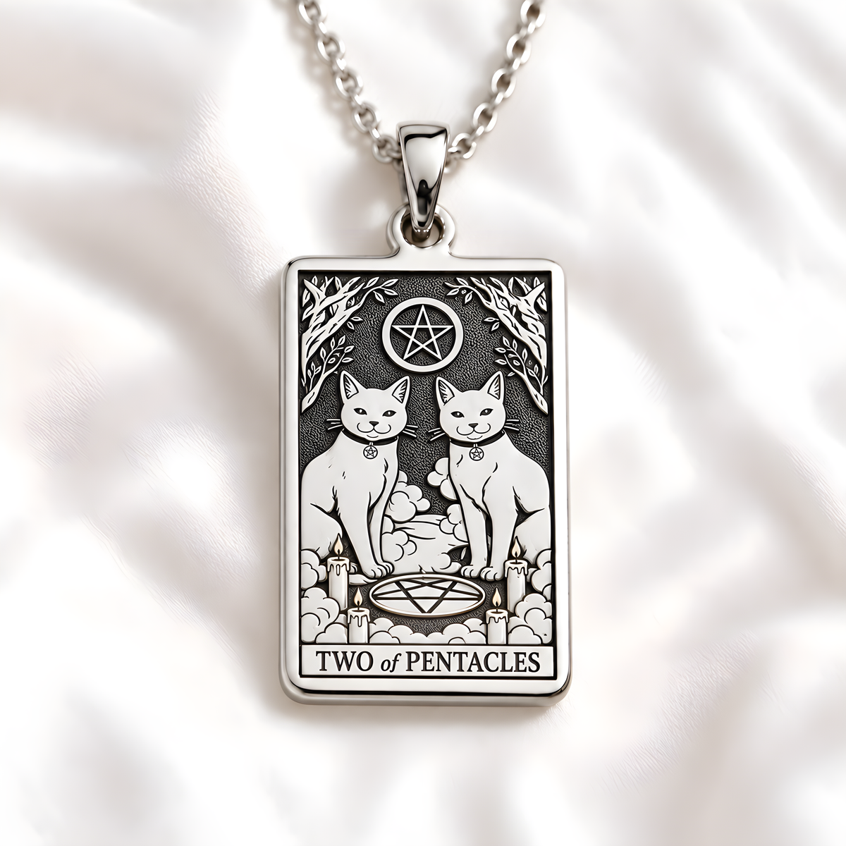Two of Pentacles Tarot Pendant - 925 Sterling Silver