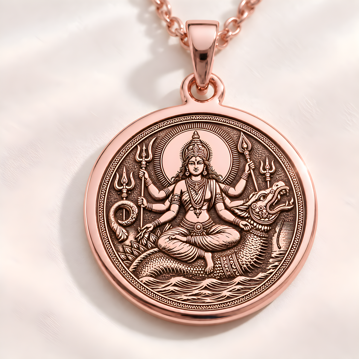 Varuna Water God Pendant - 14K Rose Gold Plated