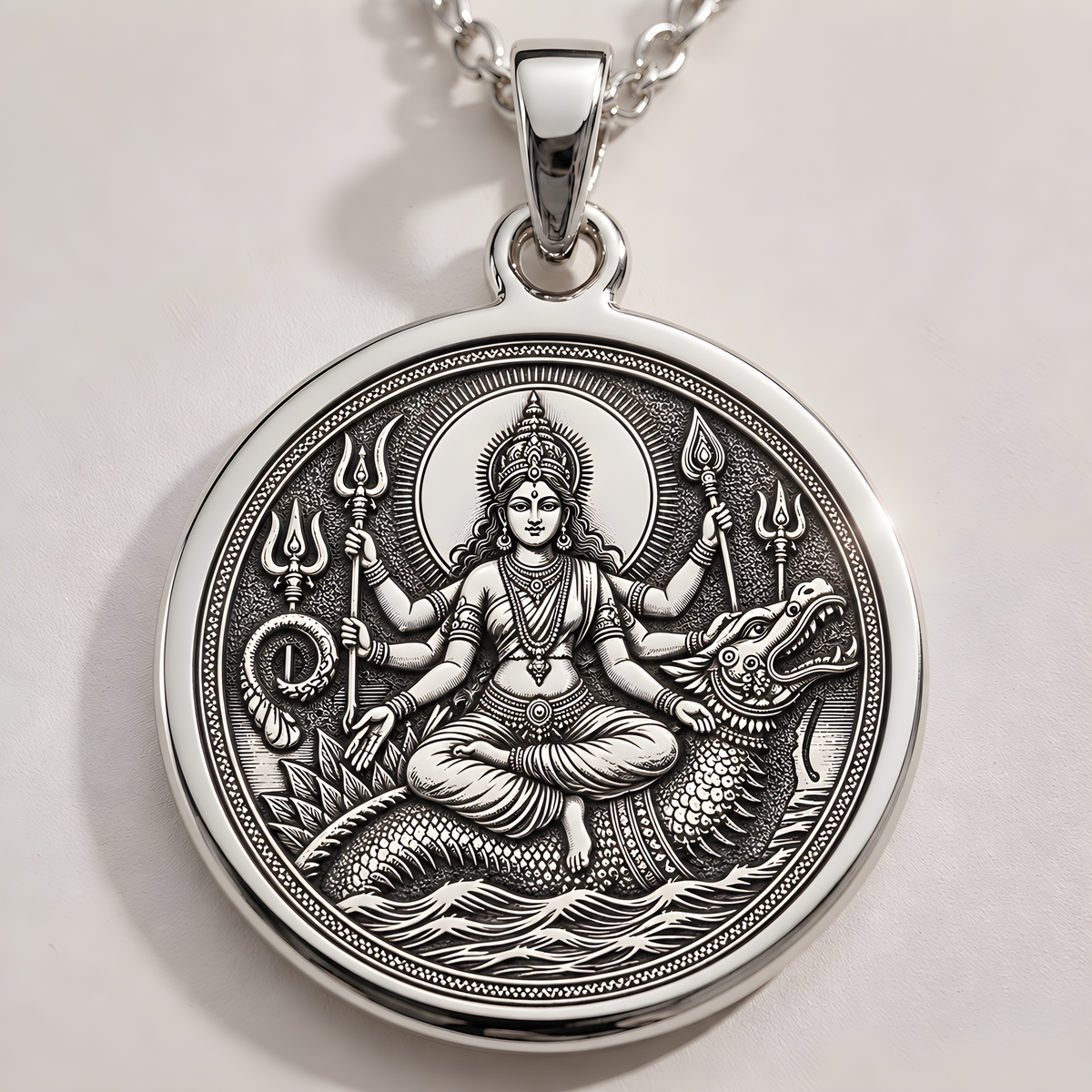 Varuna Water God Pendant - 925 Sterling Silver