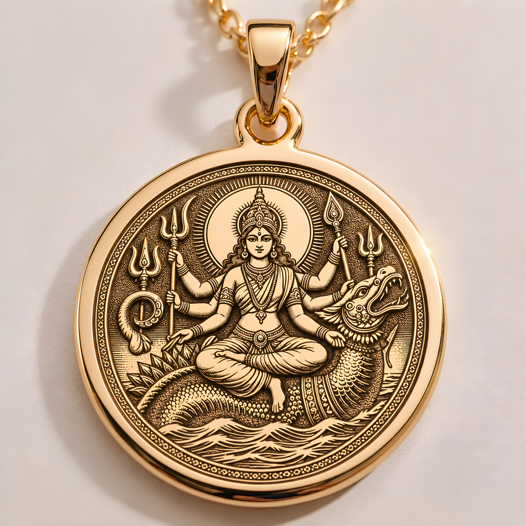 Varuna God Pendant: 14K Gold with water god vedic deity spiritual amulet talisman - View 153