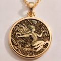 Solid gold Virgo pendant, a luxurious and meaningful statement jewelry piece for astrology fans.