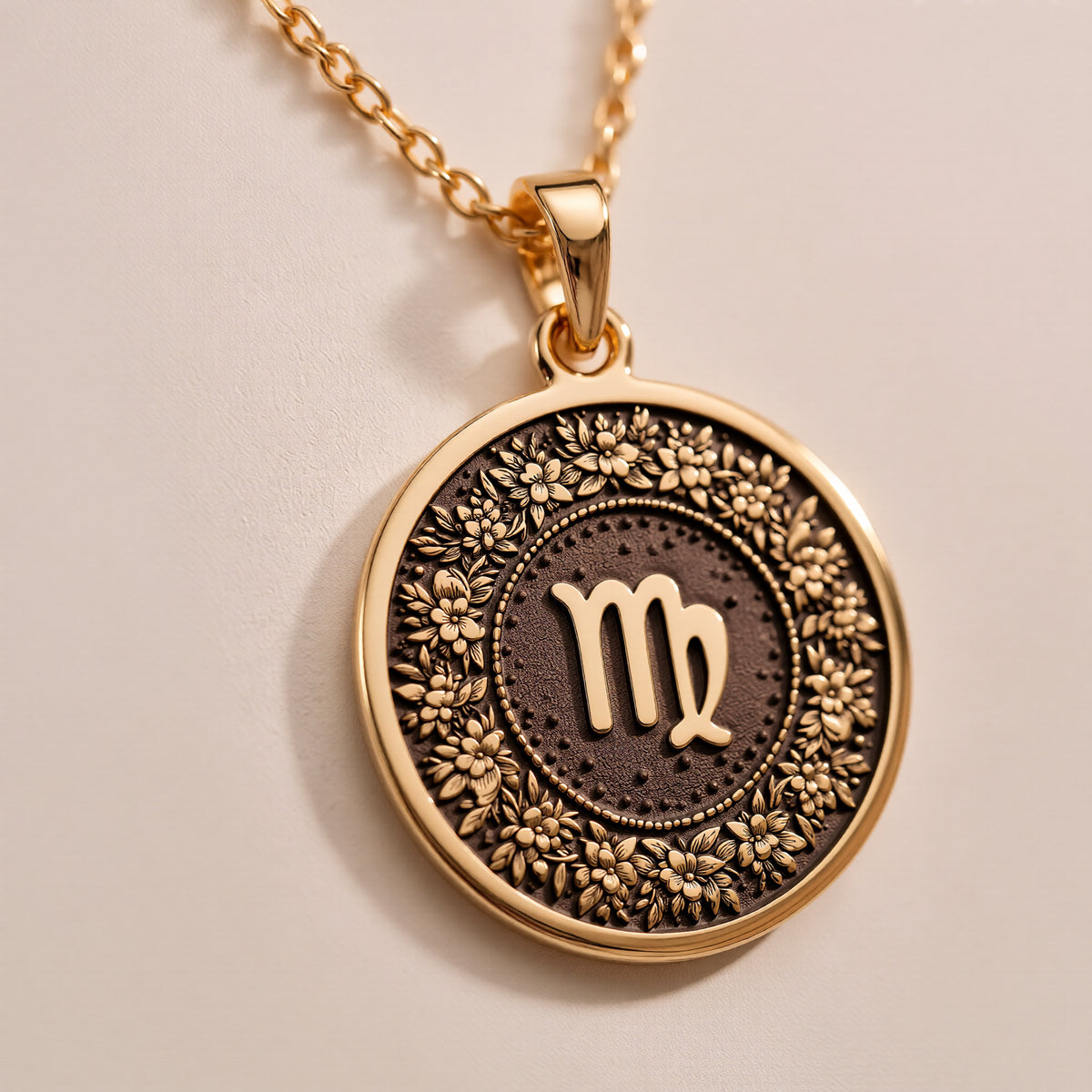 three different styles of round pendants with personalized engravings, showcasing various materials and chain lengths.