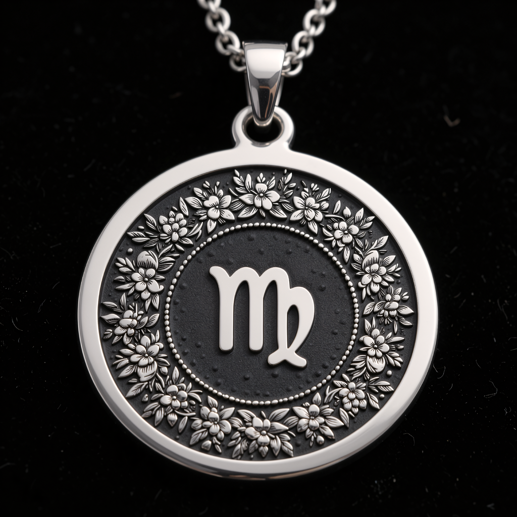 Virgo Zodiac Astrological Sign Pendant - 925 Sterling Silver