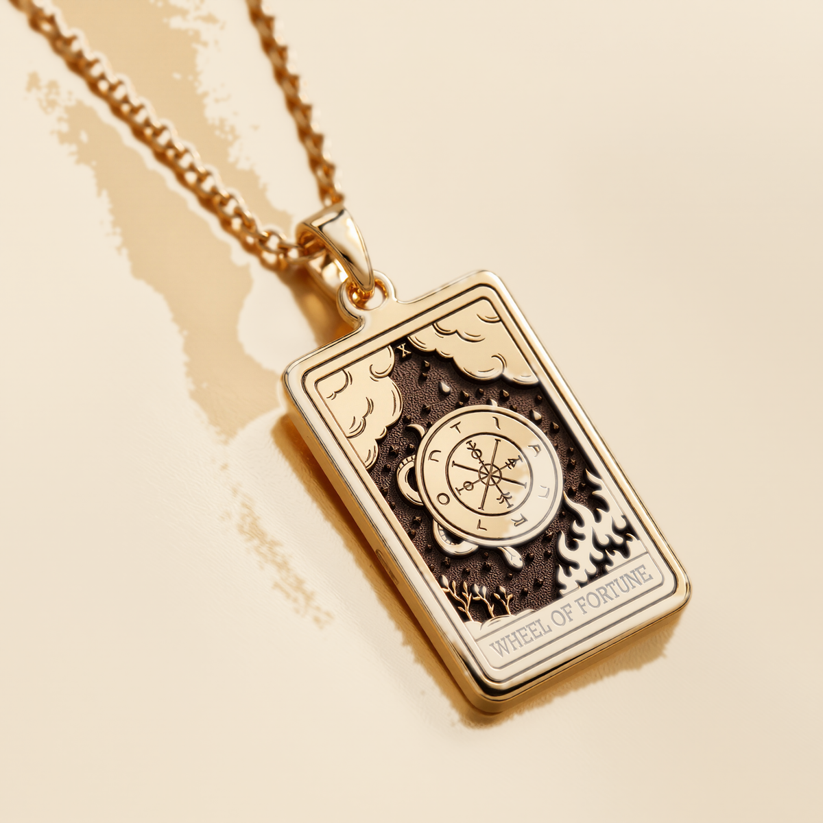 Wheel of Fortune Pendant: 14K Gold with wheel fortune fortune sphinx amulet talisman - View 102