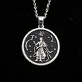 Wine Glass & Bottle Pendant Necklace — Solid 925 Sterling Silver finish view