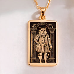 Wise Owl Portrait Necklace - 14K Solid Gold