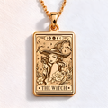 Witch Tarot Necklace: 14K Gold with tarot card rider waite occult arcana talisman - View 48