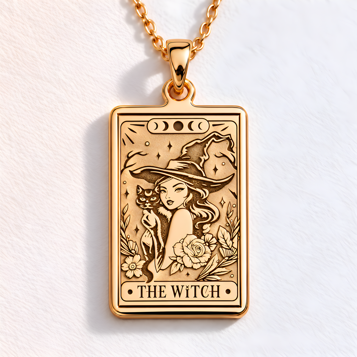 Witch Tarot Rider Waite Necklace - 14K Gold Plated