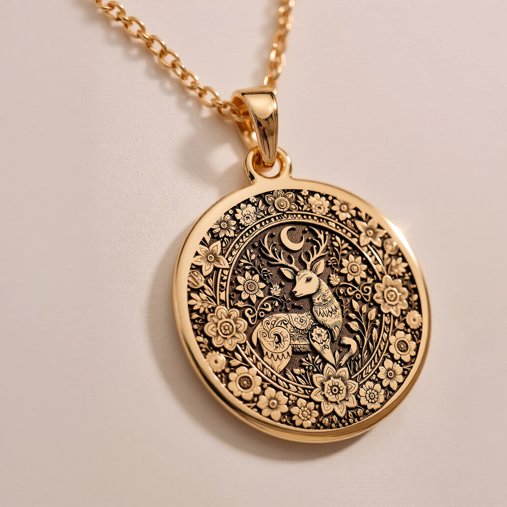 Woodland Deer Doe Nature Pendant | Silver & Plated Options - Spirit Animal Gentle Charm - Görsel 2, Animal Lover