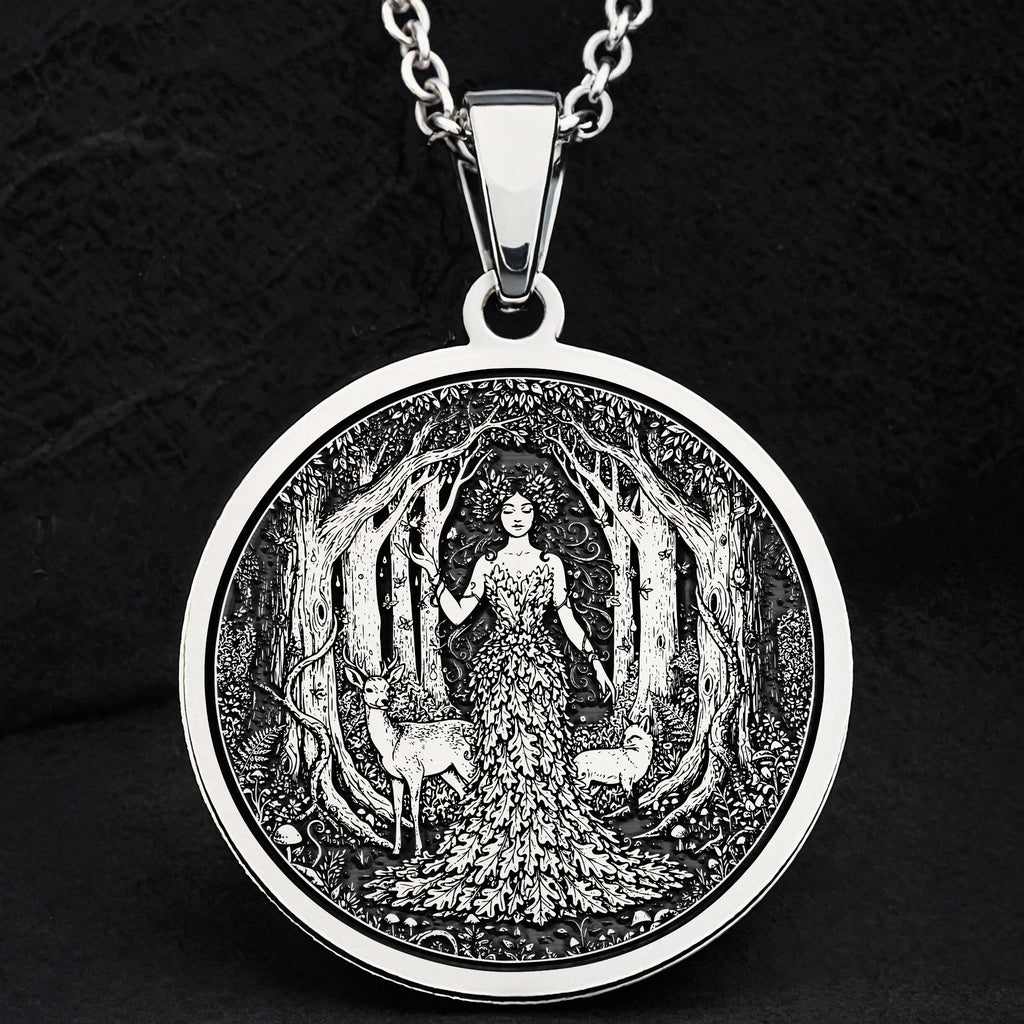 Woodland Nymph Coin Fairy Necklace - 925 Sterling Silver