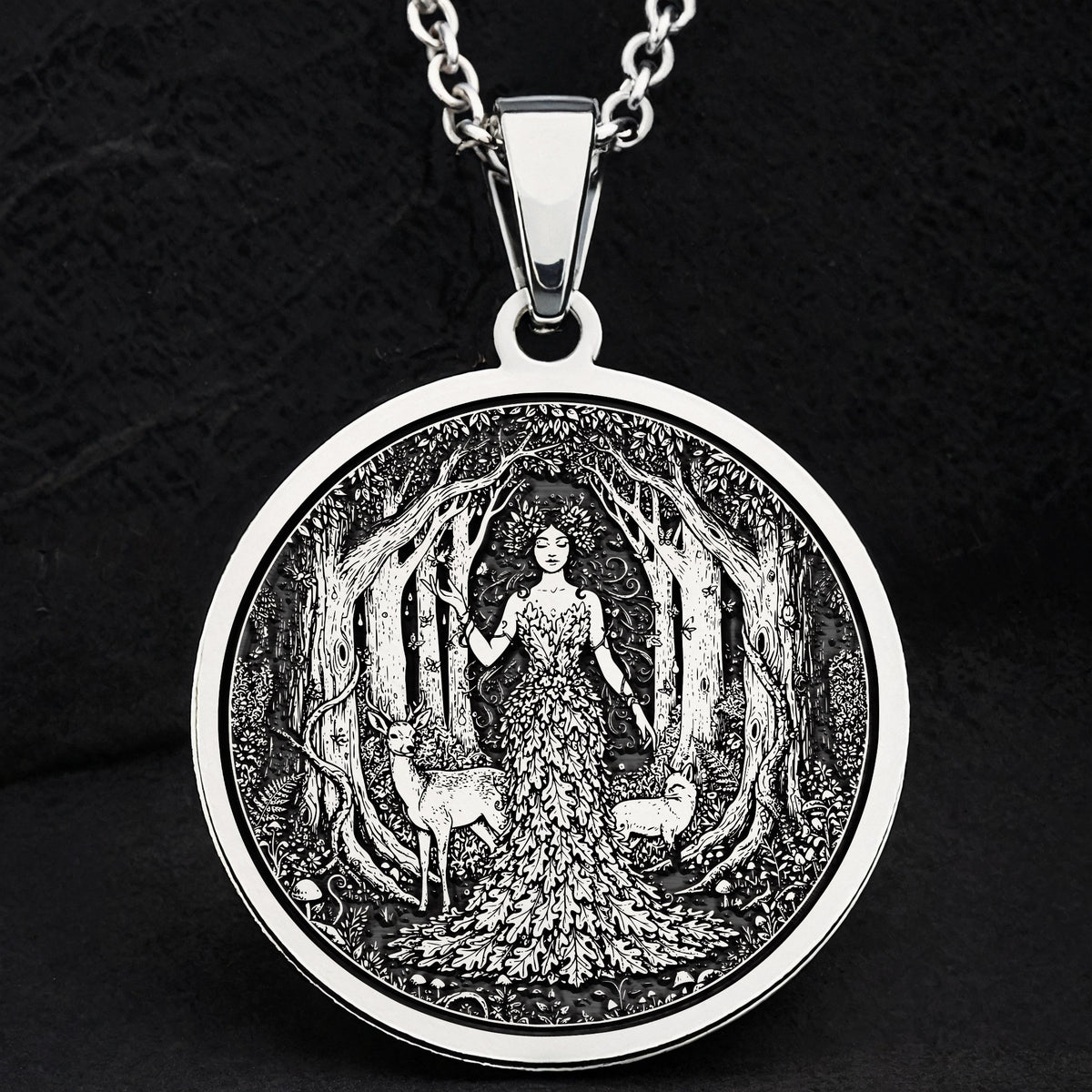 Woodland Nymph Coin Fairy Necklace - 925 Sterling Silver