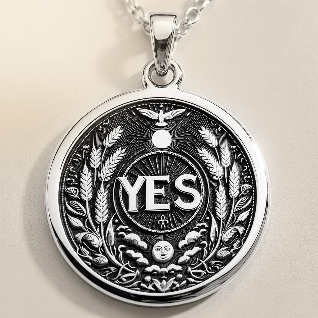 Yes Medallion Pendant - 925 Sterling Silver