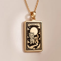 A polished 14K solid gold Yorkshire Terrier medallion. This fine pet jewelry represents the breed's confident nature, making it a perfect Yorkie lover gift.