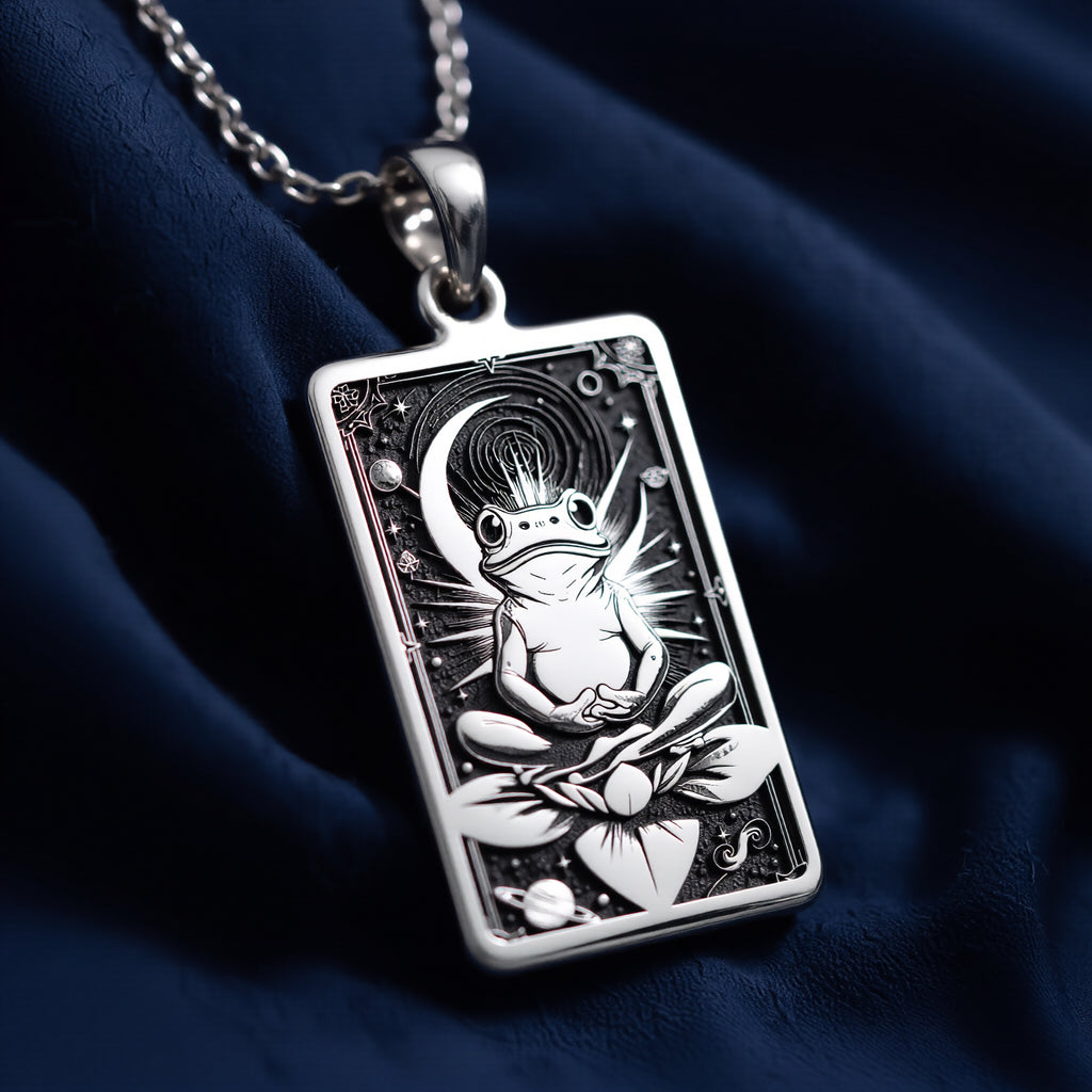 Sterling silver Zen Meditation Frog Animal Charm Necklace: This is an informational gra...